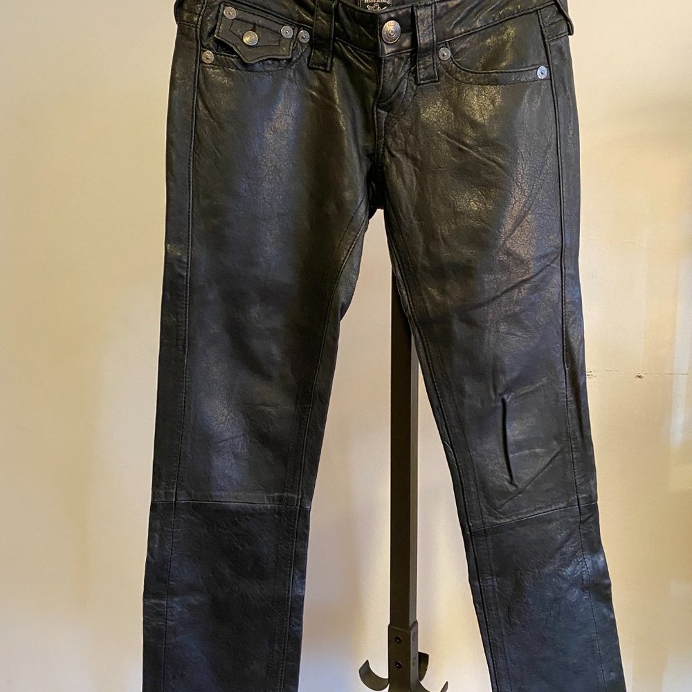 True Religion Lambs Leather Billy Pants 23